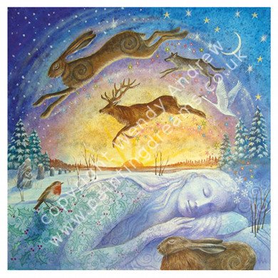 gaia's winter rest card by wendy andrew