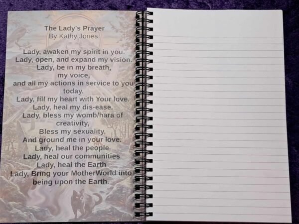 The Goddess Temple spiral bound notebook with the Lady's prayer. - Image 2