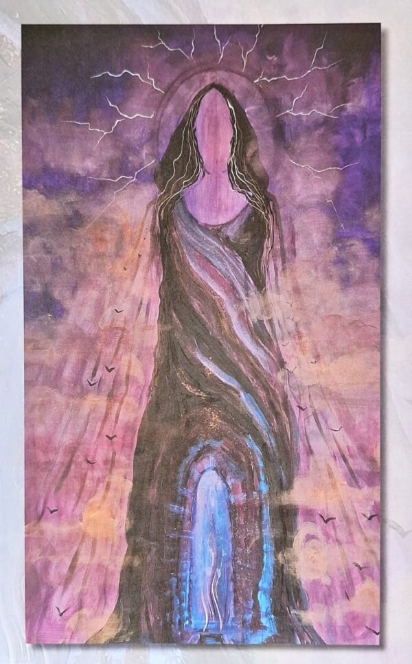New wheel of the year sacred art cards created by Goddess artist Tiana - Danu, Ancient Mother of Air at winter solstice