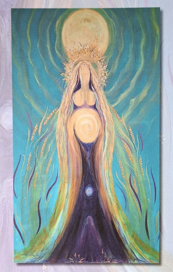New wheel of the year sacred art cards created by Goddess artist Tiana - Goddess Ker , Goddess of Lammas, Mother of Abundance